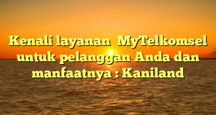 Kenali layanan  MyTelkomsel untuk pelanggan Anda dan manfaatnya : Kaniland